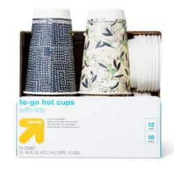 Target Hot Cup and Lids 16oz/12ct
