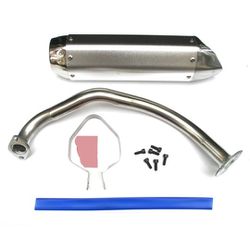 High Performance Exhaust System Muffler for GY6 50cc-400cc 4 Stroke Scooters ATV Go Kart SILVER