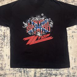 2012 Tour Lynyrd Skynyrd ZZ Top black concert t-shirt cotton 2XL