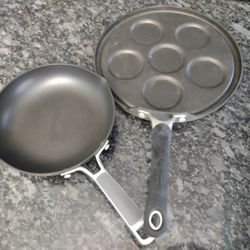 Simply Calphalon 8-in Omelette Skillet And Culinary Calphalon Pancake Skillet