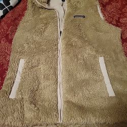 Patagonia Los Gatos Brown Full Zip Fleece Sherpa Vest Jacket Womens Size Medium