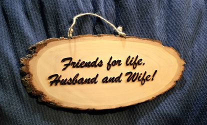 Marriage sign live edge wood wedding decor husband wife friends for life