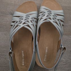 Easy Spirit Silver Tone Sandals Size 9 Medium 