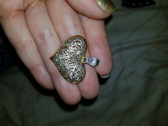 Sterling and gold heart necklace