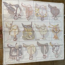 NIB  Hermès "Tous en Selle" scarf 