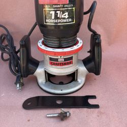 Craftsman 1 1/4 Peak HP  Electric Router Kit-(contact info removed)0-8.5-Amp-Clean, Collet Wrench, Bit, 8’ Cord