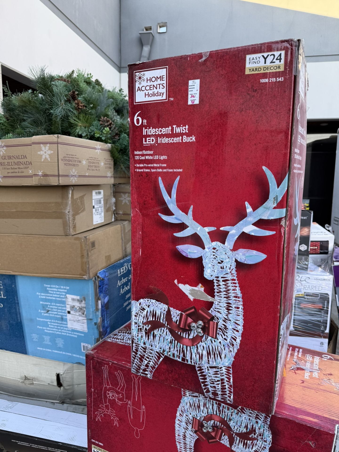  Home Accents Holiday 6 ft. Iridescent Ribbon Reindeer Holiday Yard Decoration