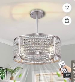 Caged Ceiling Fans with Lights and Remote,