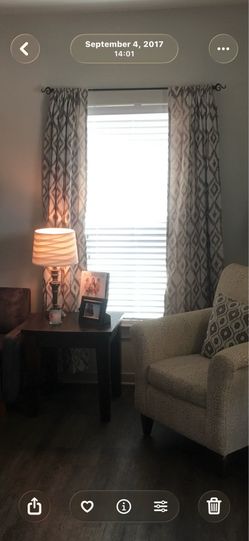 Beige/Brown patterned Curtains (rail not included)