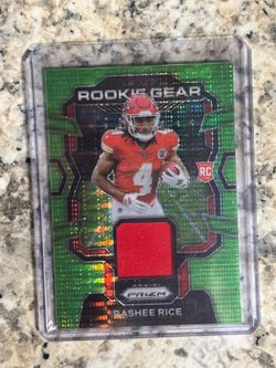 2023 Panini Prizm Rookie Gear Neon Green Pulsar Prizm Rashee Rice #RG-RR
