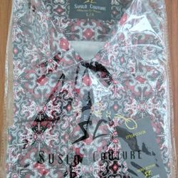 RARE Vintage SUSLO COUTURE Men's Shirt - Size LARGE - Slim Fit - NWT - NOS - BRAND NEW WITH TAGS 