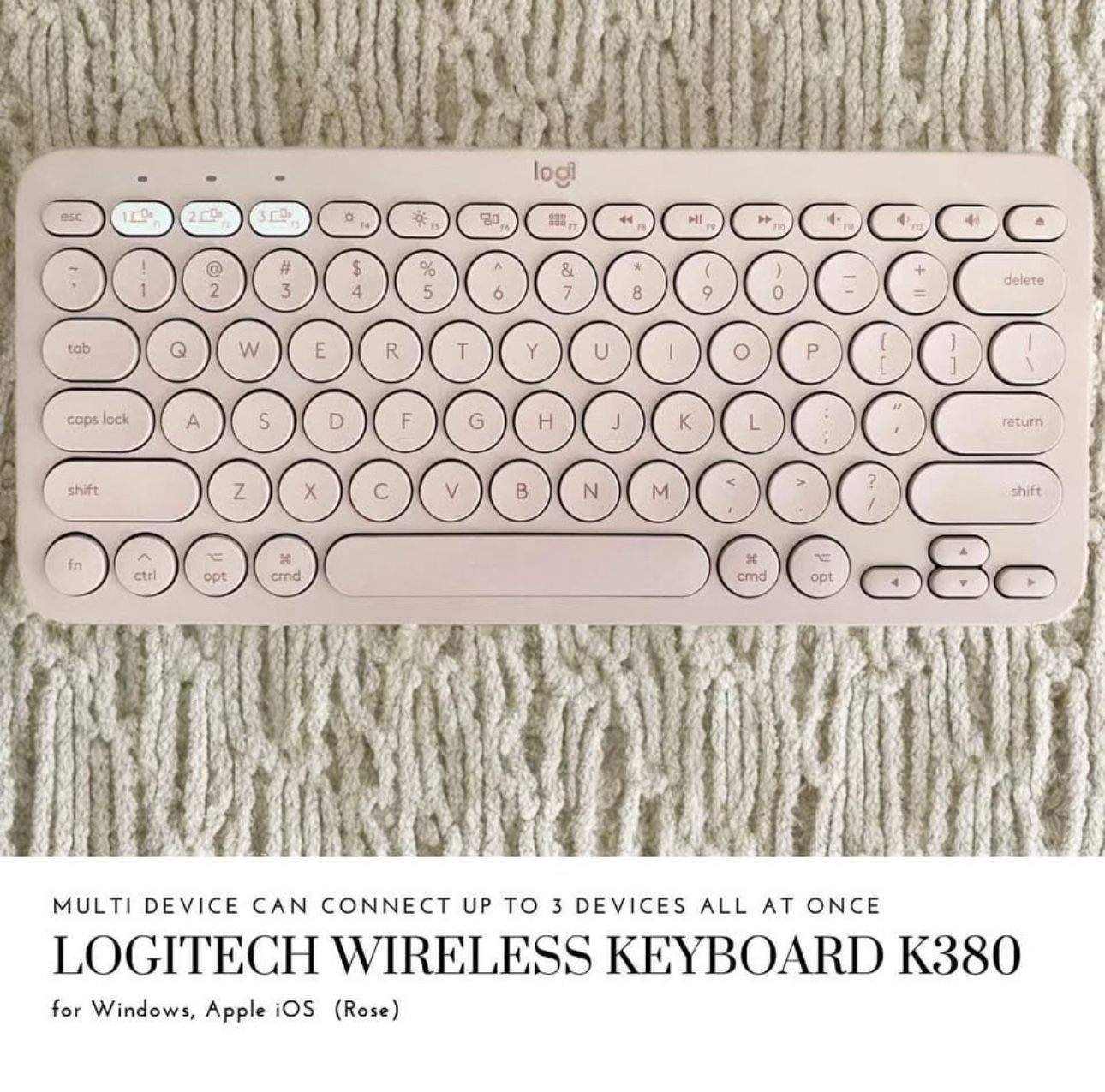 Logitech K380 Wireless Bluetooth Keyboard - Rose