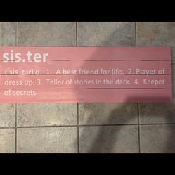 Pottery Barn Kids Wood Sister Sign 36” X 12”