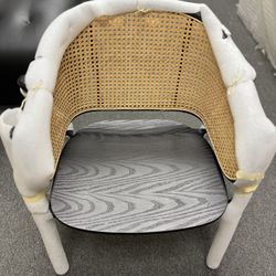 Round Wood Cane  Chair $400