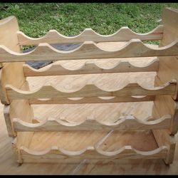 4 Tier Wooden Stackable Wine Bottle Rack