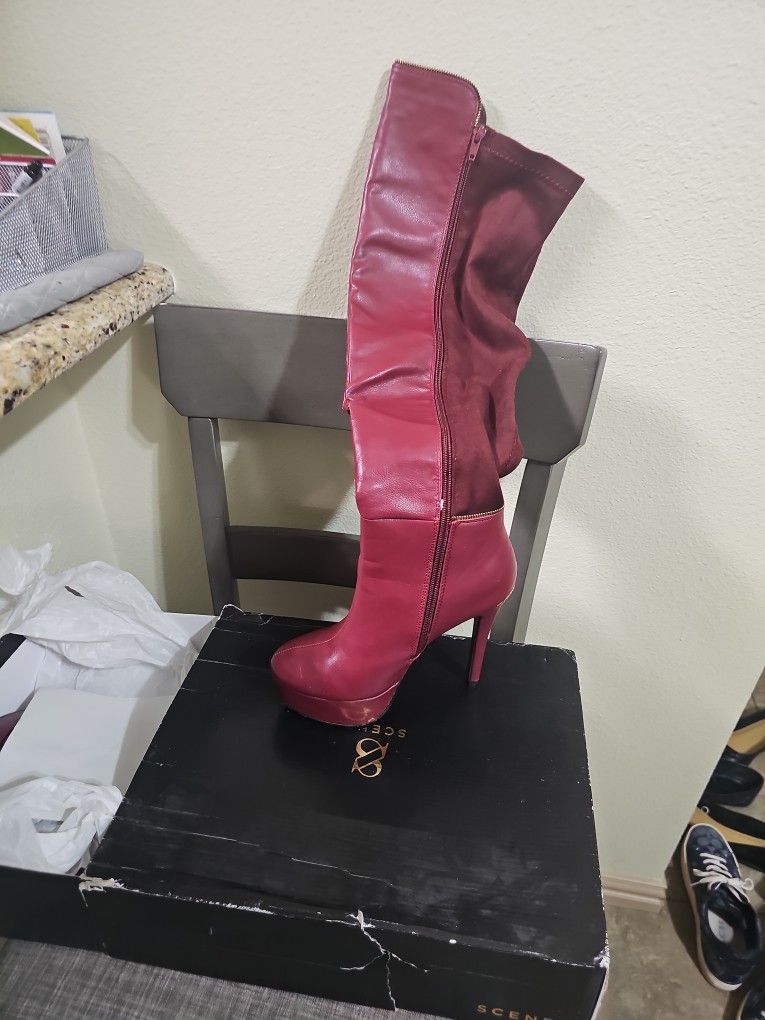 High Heel RED Boots $10