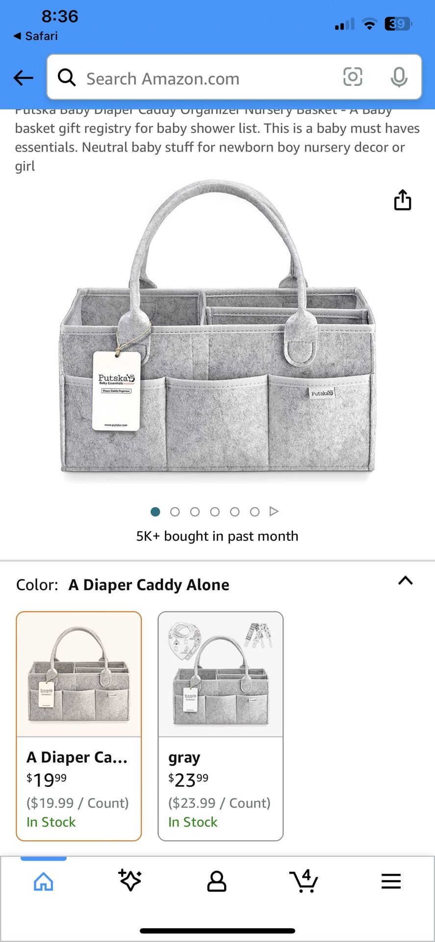 Diaper Caddy Organizer