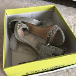 Silver Rhinestone Heels