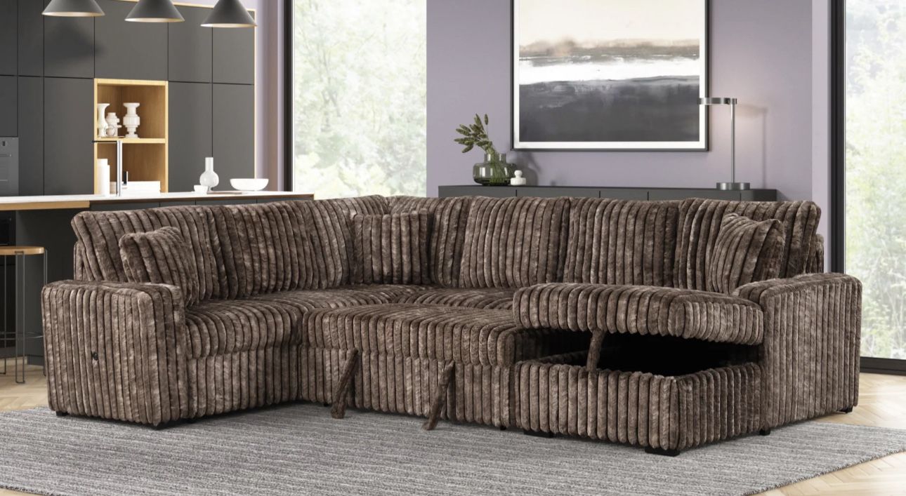 NEW RAHA SECTIONAL SOFA PULLOUT SLEEPER - FREE DELIVERY- BEDROOM FURNITURE BED MATTRESS AND MORE 