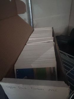 Box of upper deck 1992 football cards
