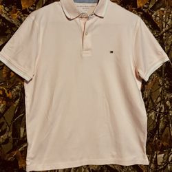 Tommy Hilfiger Men’s Light Pink Polo Shirt – Classic Logo, Short Sleeve