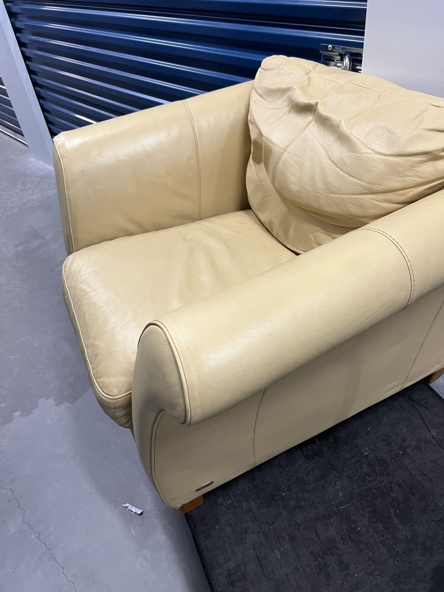 Italian Leather Sofa Chair