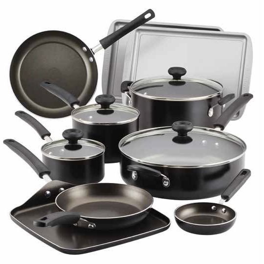 Farberware 20 Piece Easy Clean Aluminum Nonstick Cookware Pots and