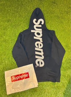 Supreme Spellout Pullover Hoodie Navy