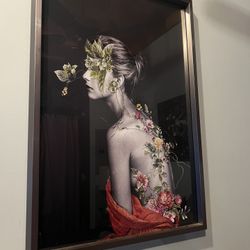 Framed Artwork - Floral Woman