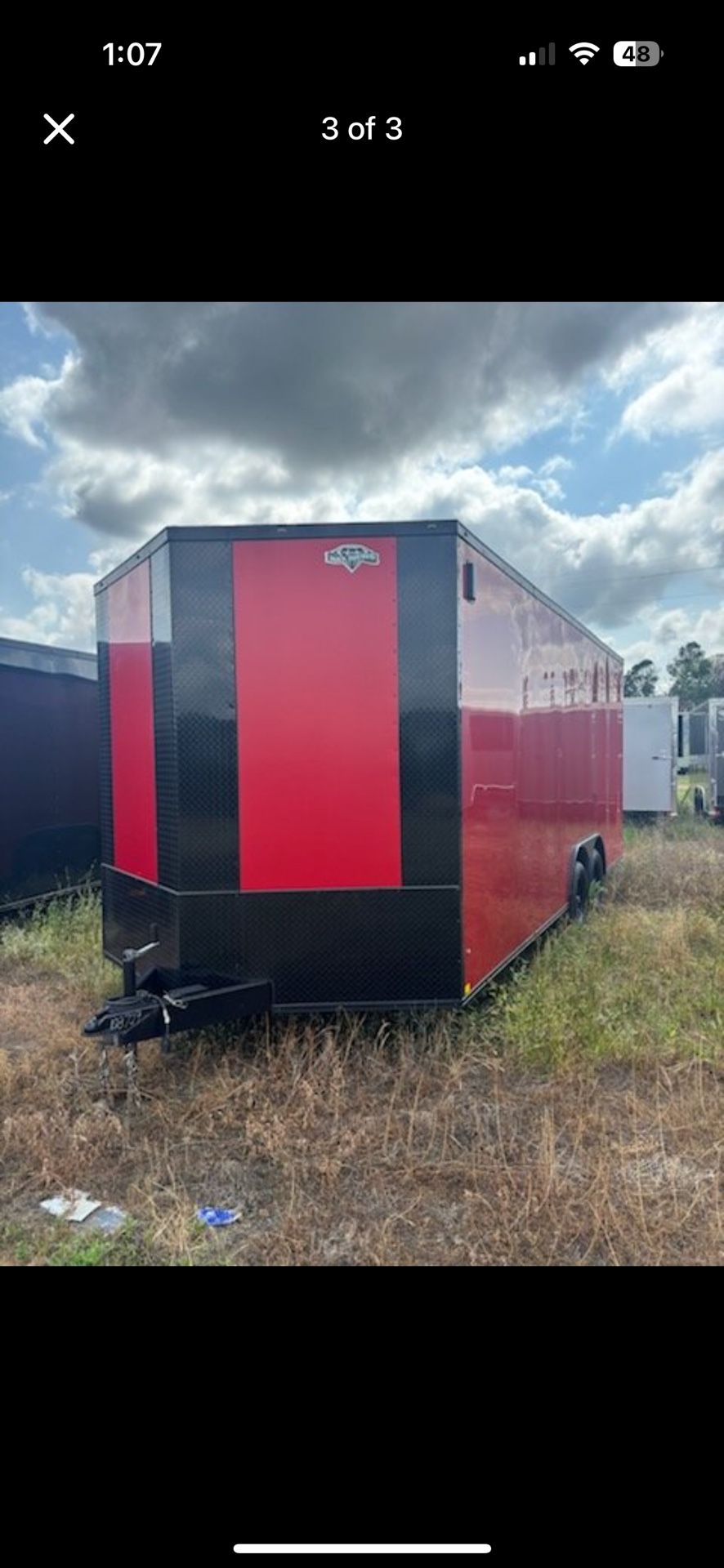 π₯ 7x16 Cargo Trailer | Red w/ Blackout Trim | NO Credit Needed! π₯