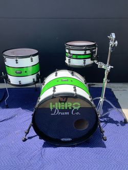 Hero Drum Co. 3pc Custom 💯 Maple Drum Set 22-16-12” Retails for $2599