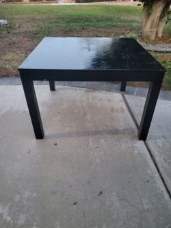 Black Square Table with Glossy Top