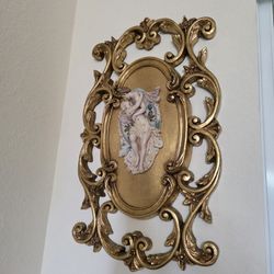Antique Large Pair Of Wall Bisque Porcelain 