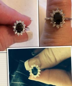 Sterling silver diamond ring