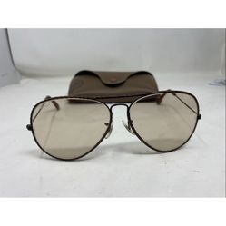RARE VINTAGE RAY BAN LEATHERS AVIATOR TOBACCO LEATHER 58' B&L SUNGLASSES