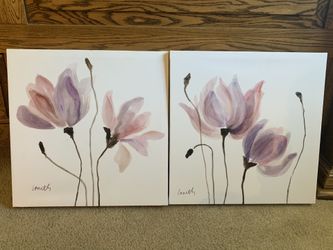 Two floral canvas prints