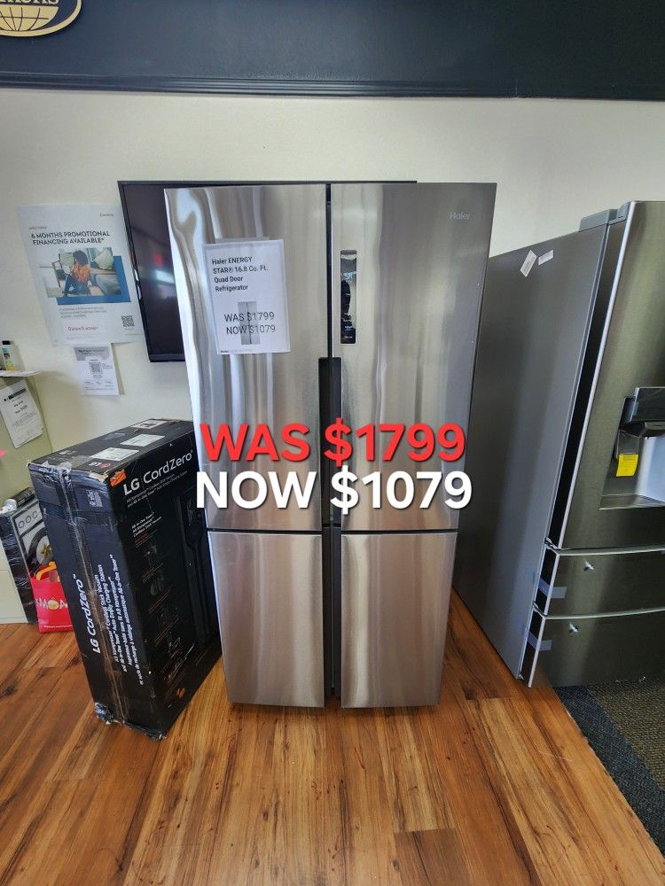 Haier Energy Star 16.8 Cu. Ft. Quad Door Refrigerator