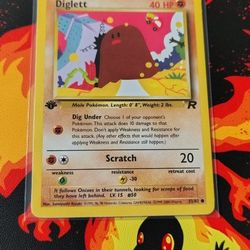 Pokemon Team Rocket Trading Cards Diglett 1st Edition Card 1995