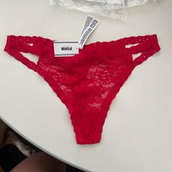 Victoria Secret Red Lace Thong