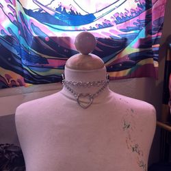 Double Heart Chain Choker 