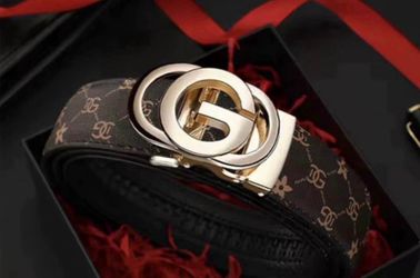 Men belt Genuine Leather Belt Metal Alloy Automatic Buckle Brand Luxury...