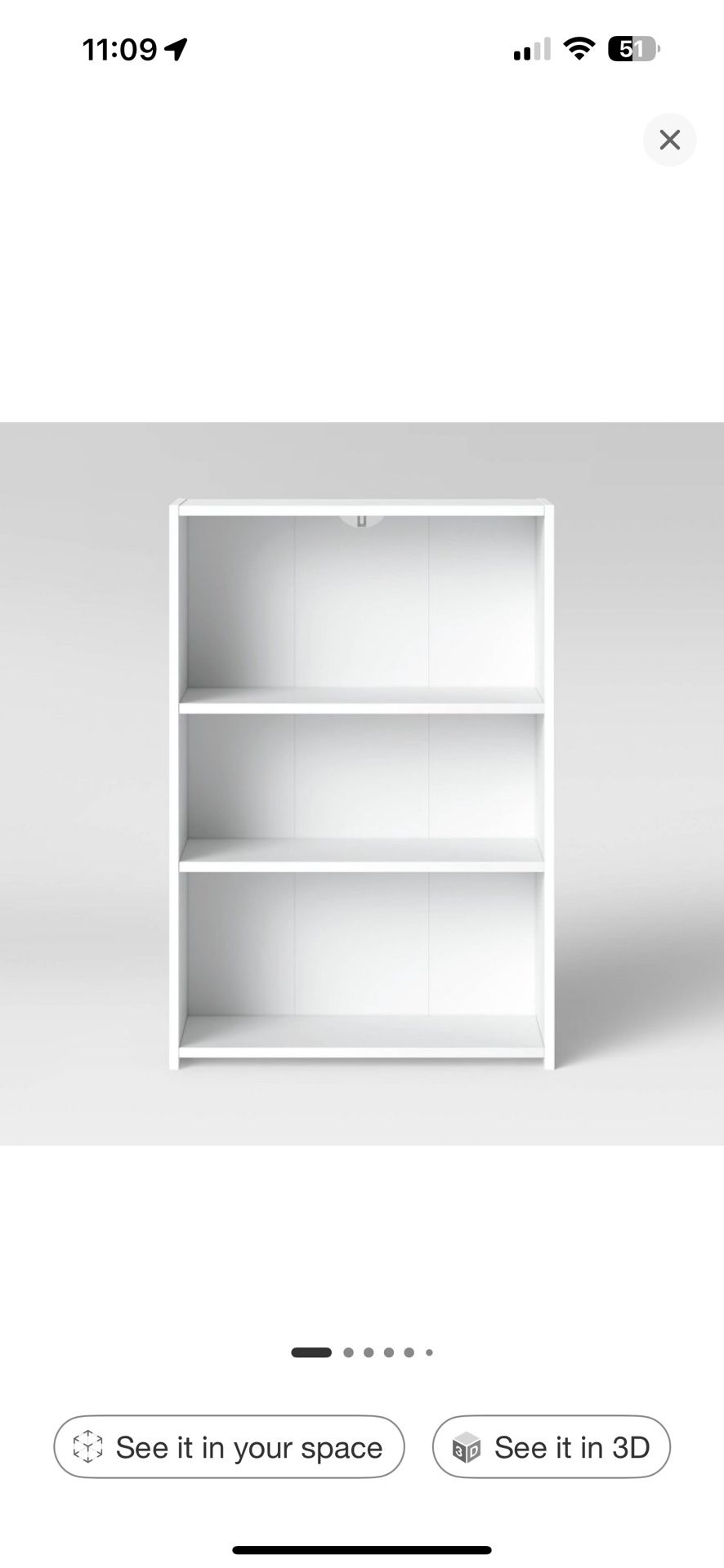 3 Shelf Bookcase, White