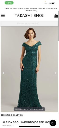 Tadashi Shoji Party Dress. ALEIDA SEQUIN-EMBROIDERED GOW