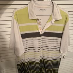 Nike Golf Men’s Dri Fit Polo Golf Shirt Size Large White / Green / Grey 