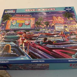 1000 Piece Puzzle - drive In Movies. All Pieces Included