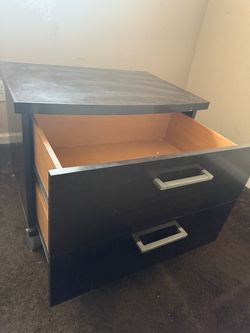Black 2-Drawer Rolling Pedestal Cabinet