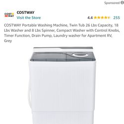 Portable Washing Machine, Twin Tub 26 Lbs Capacity