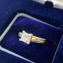 14k Gold Wedding Ring w 1 Carat Diamond