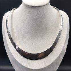 925 Sterling Silver Torque Collar necklace 