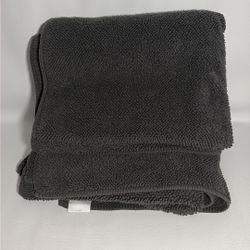 Restoration Hardware 100% Turkish Cotton Loop Grey Bath Rugs (2) 